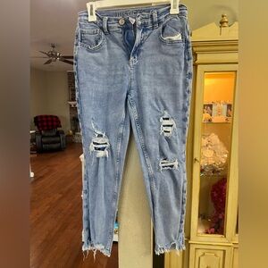 Justice Light Blue Distressed Skinny Jeans